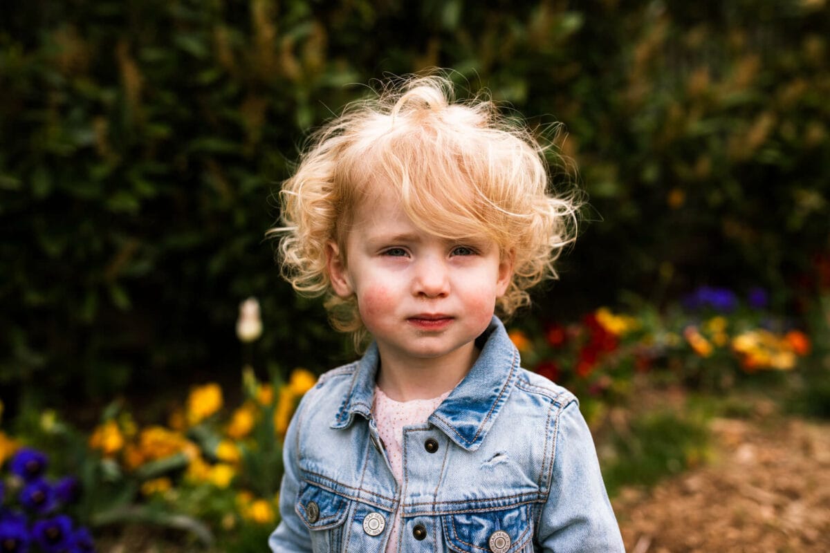 toddler girl with curly hair