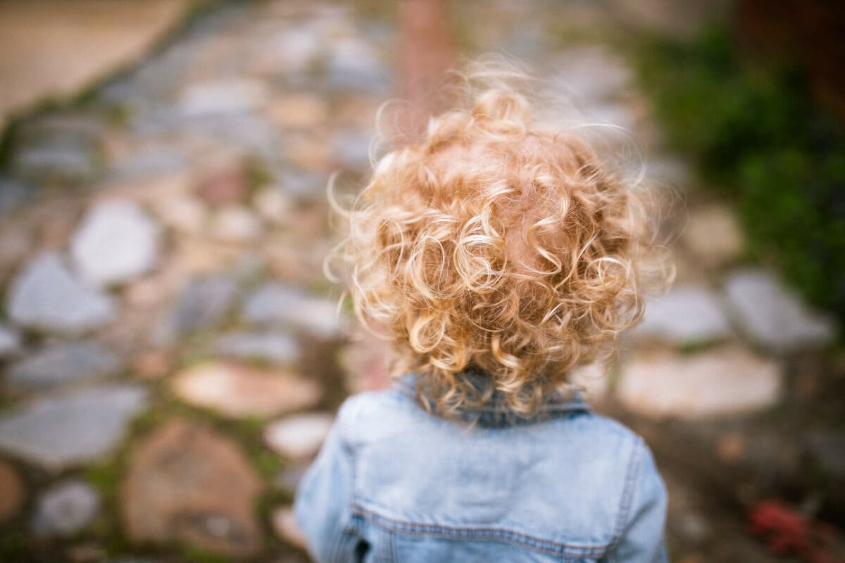 image of toddler hair from behind