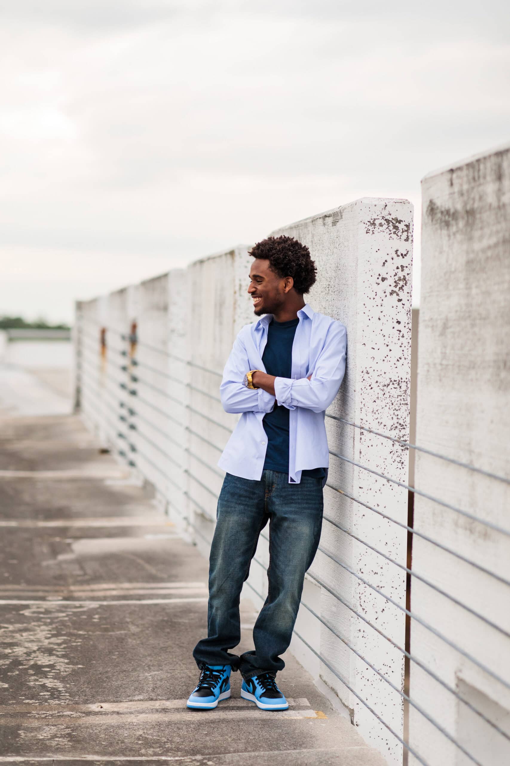 northern Virginia garage rooftop senior boy session photography